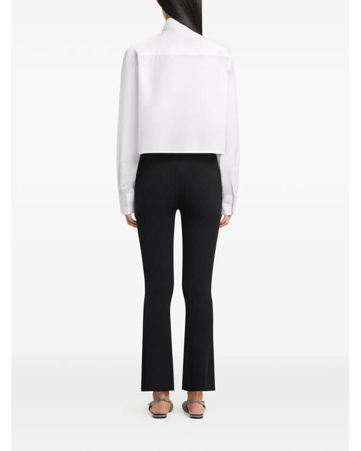 Courreges White Chest-Pocket Buckle-Collar Shirt