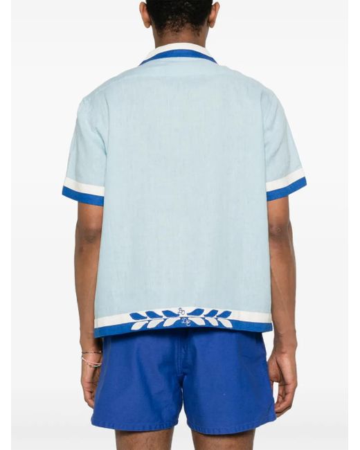 Bode Blue Seedling Stripe Shirt for men