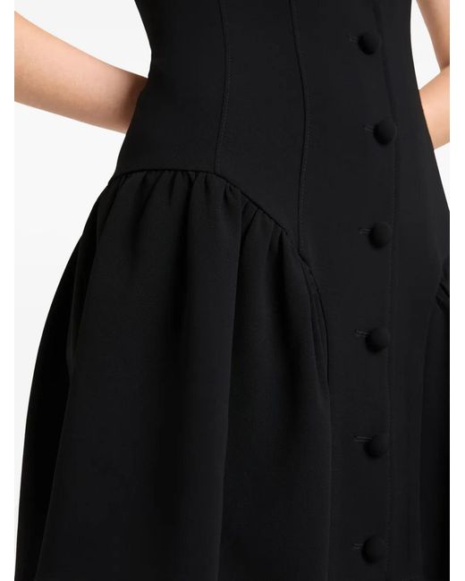 Cinq À Sept Black Royce Button-Front Ruffled Dress