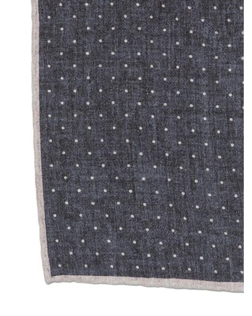 Eleventy Gray Polka-Dot Pocket Square for men
