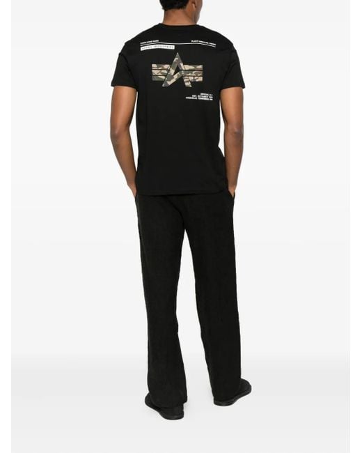Alpha Industries Black Camo Label T-Shirt for men