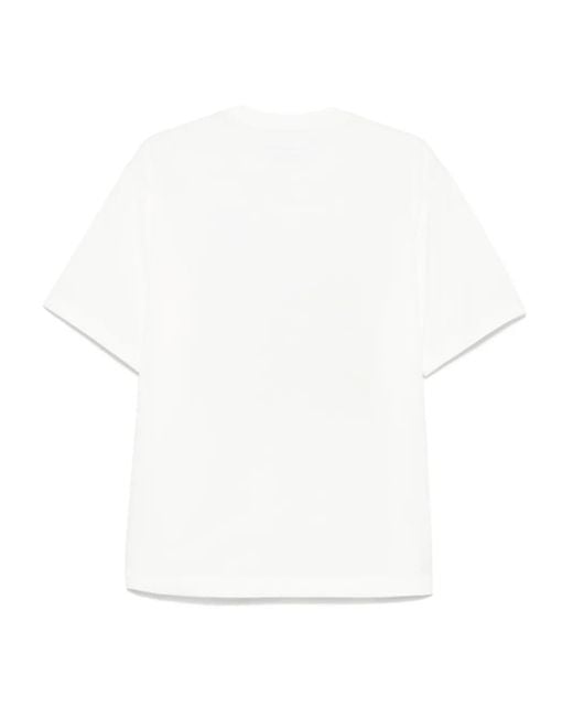 And Wander White Text-Print T-Shirt for men