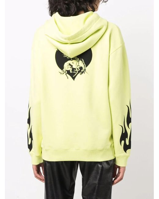 Givenchy Yellow Sacred Heart Print Drawstring Hoodie
