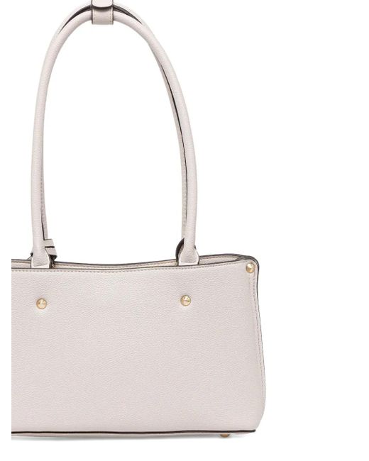 Guess White Meridian Logo-Charm Tote Bag