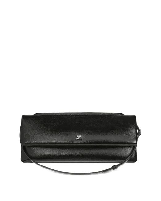 Courreges Naplack Leather Shoulder Bag in het Black