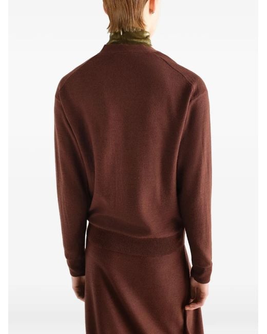 Lemaire Brown Relaxed Twisted Cardigan