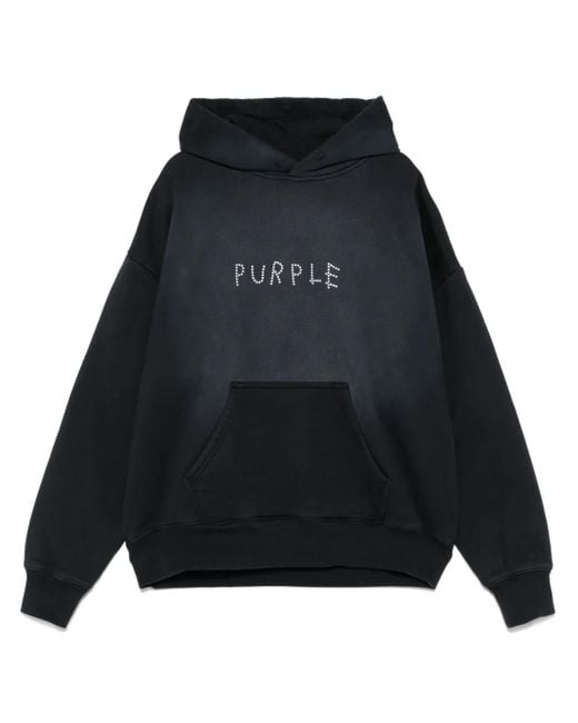 Purple Brand Black Logo-Embellishment Hoodie for men
