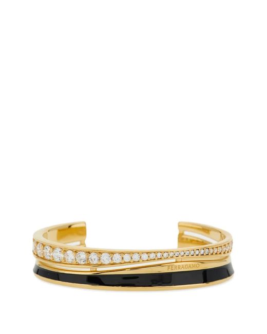 Ferragamo Metallic Crystal-Inset Bangle