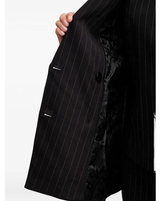 DKNY Black Pinstripe Double-Breasted Blazer