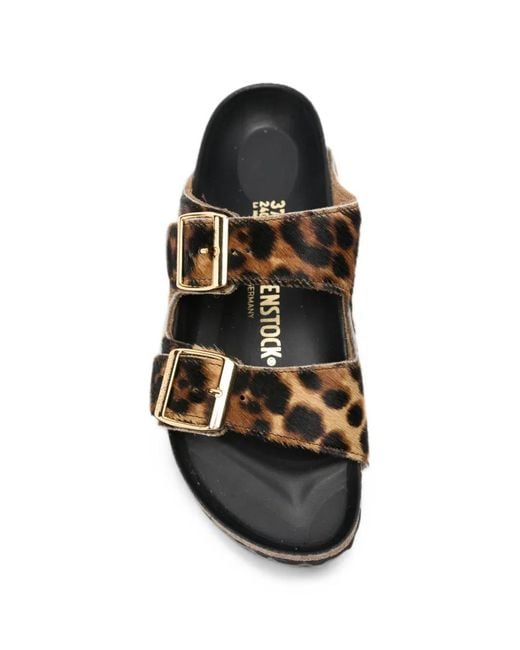 Birkenstock White Arizona Leopard-Print Sandals