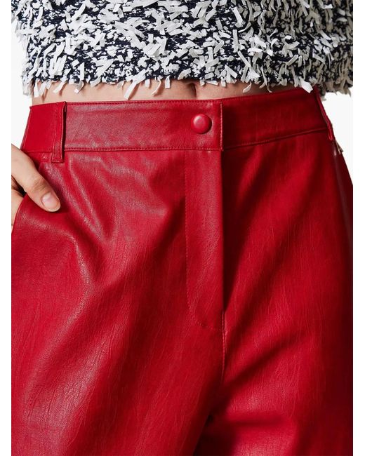 Twinset Tapered Faux-Leather Trousers
