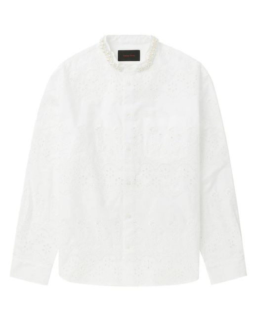 Simone Rocha White Faux-pearl Embellished Cotton Shirt for men