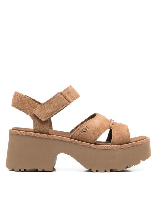 Ugg Brown 70Mm New Heights Ankle Strap Sandals