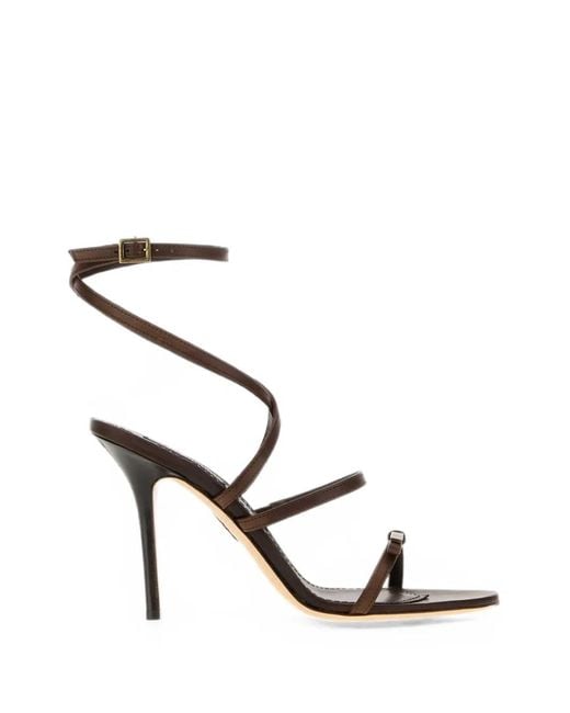DSquared² White Bow-Detail Leather Sandals