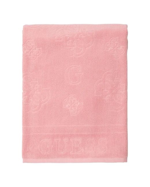 Guess Pink Logo-Jacquard Beach Towel