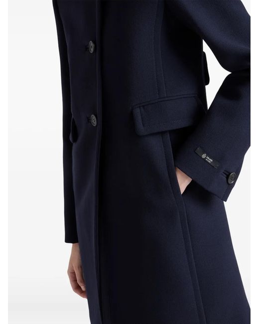 Prada Blue Detachable Collar Single-Breasted Coat