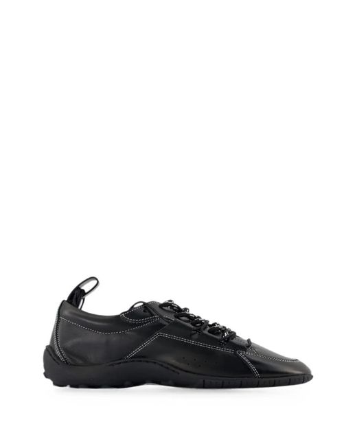 Samsøe & Samsøe Black Saastra Contrast-Stitch Sneakers