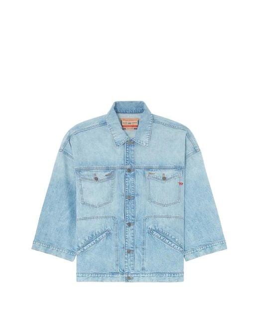 DIESEL Blue Oversized Denim Workwear Jacket