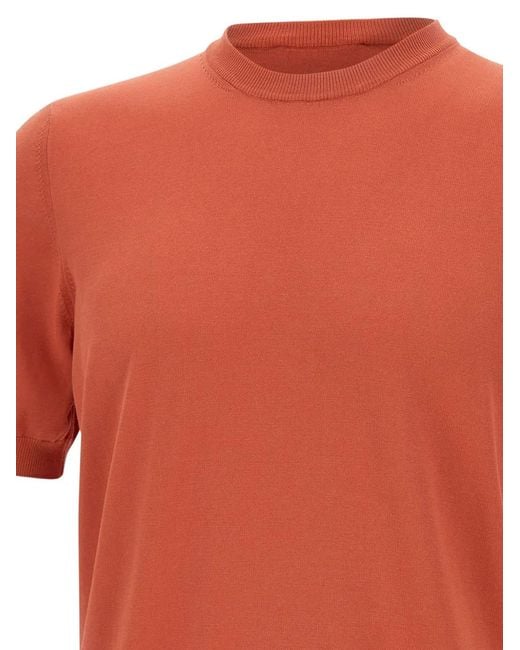 Gran Sasso Orange Short-Sleeved Sweater for men