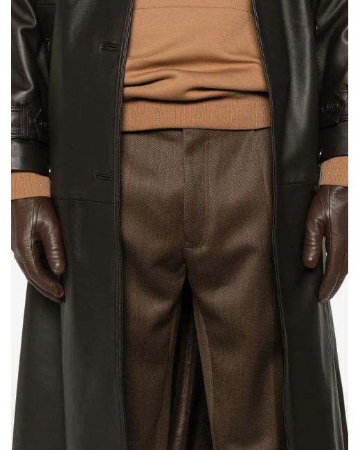 Zegna Brown Tailored Wool Trousers for men