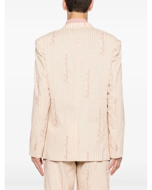 Kidsuper Natural Pinstripe-Embroidered Blazer for men