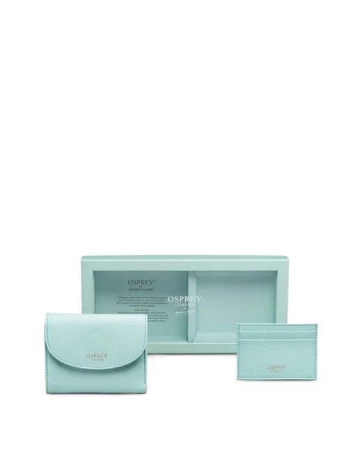 Osprey Green Tilly Pebbled-Leather Wallet Set