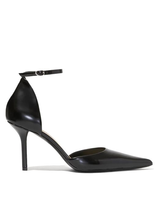 Proenza Schouler Black Slash Ankle Strap Pumps