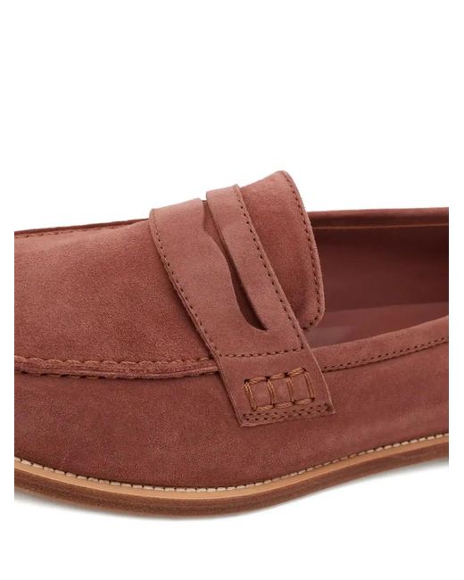 Manolo Blahnik Red Perrita Round-Neck Suede Loafers