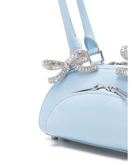 Self-Portrait Blue Mini Curved Shoulder Bag