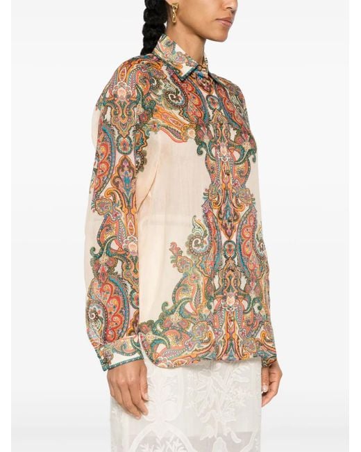 Zimmermann Multicolor Paisley Print Oversized Shirt