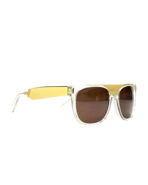 Retrosuperfuture Brown Flat-Top-Detail Sunglasses for men