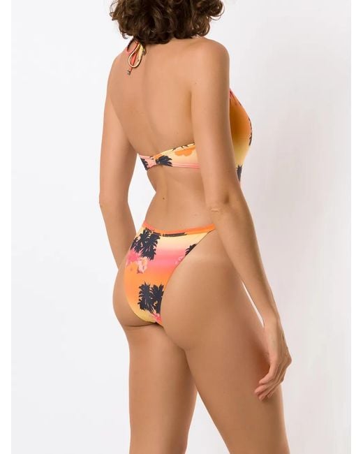 Amir Slama Orange Ilha De Hibiscus High-Leg Swimsuit