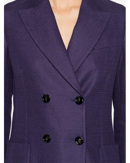 Circolo 1901 Blue Double-breasted Knitted Blazer