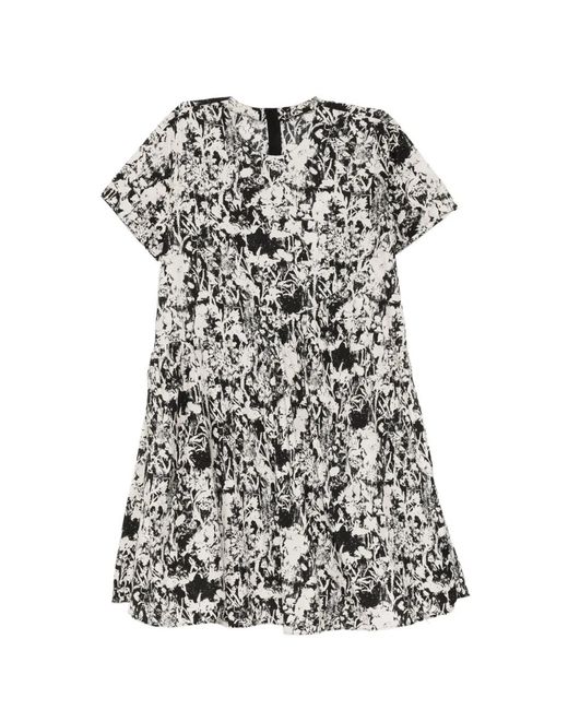 JNBY White Floral-Print Round-Neck Dress