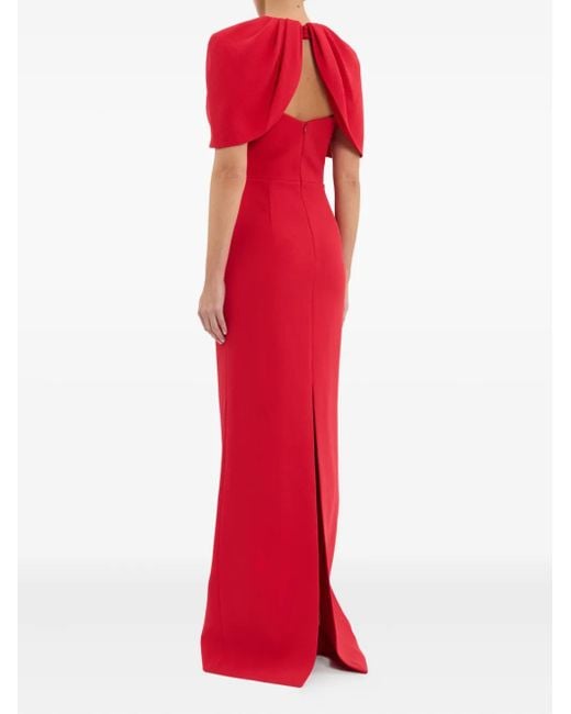 Rebecca Vallance Red Cameron Cape-Abendkleid