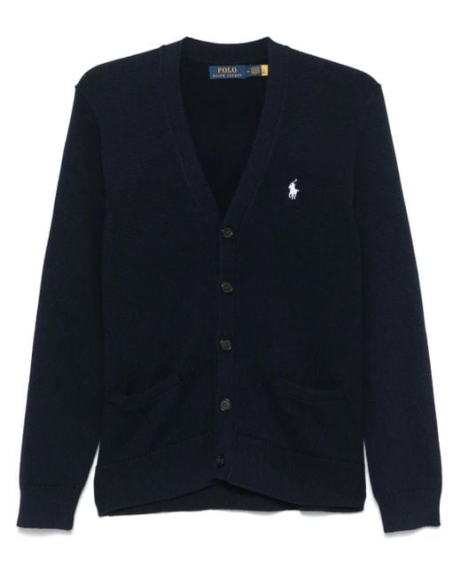 Polo Ralph Lauren Blue Polo Pony-Embroidered Cardigan for men