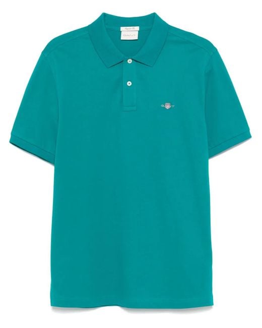 Gant Poloshirt Met Schildpatroon En Korte Mouwen in het Blue voor heren