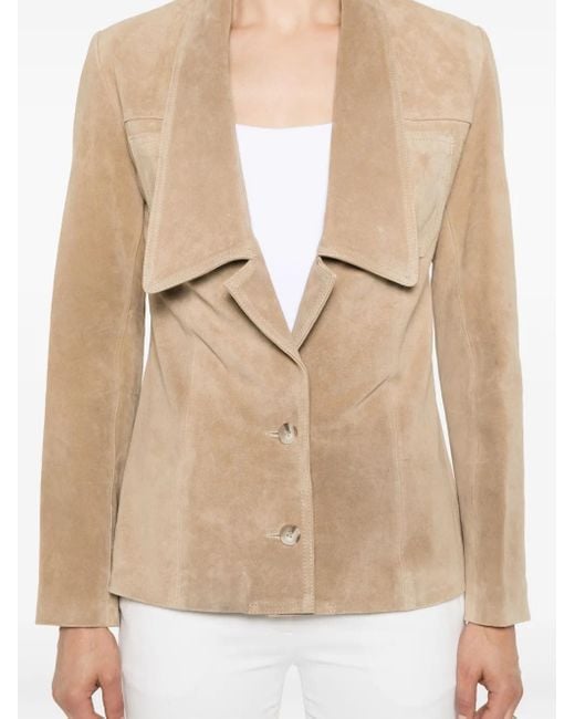 Coperni Natural Suede Single-Breasted Jacket