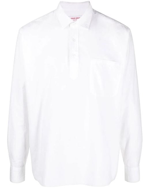 Orlebar Brown White Shanklin Long-Sleeve Polo Shirt for men