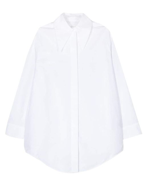 Chemise en popeline à col oversize Jil Sander en coloris White