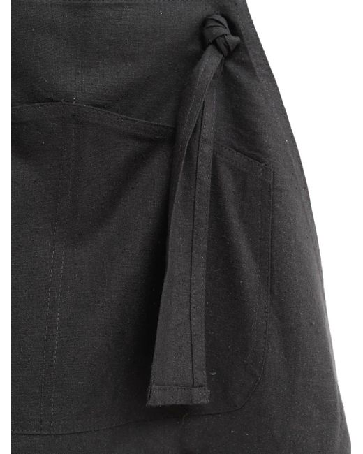 Baserange Black Knot-Detail Dungarees