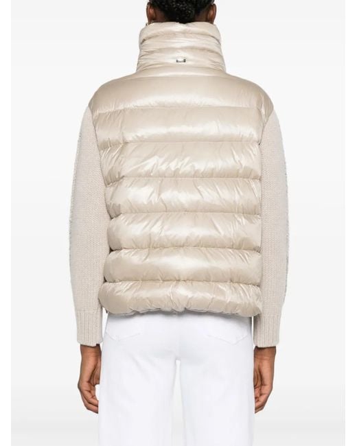 Herno Natural Down Jacket With Knitted