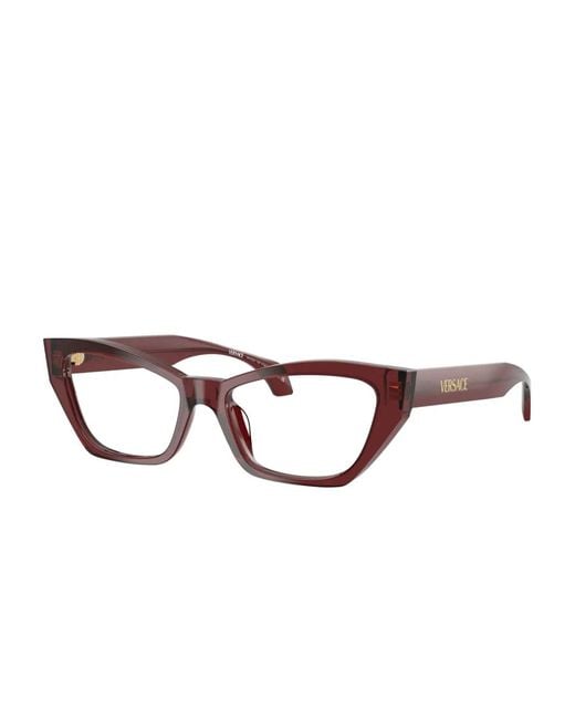 Versace Red Cat-Eye Frame Glasses