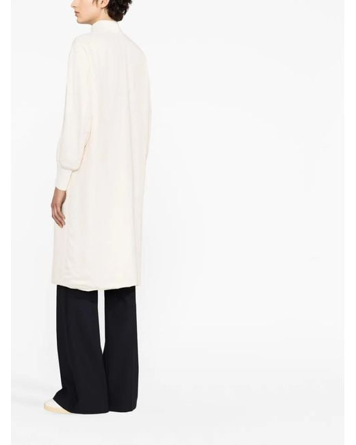 Jil Sander White Appliqué Logo Bomber Jacket