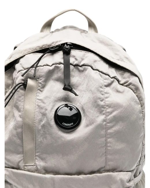 C P Company Gray Backpack With Lens Detail for men