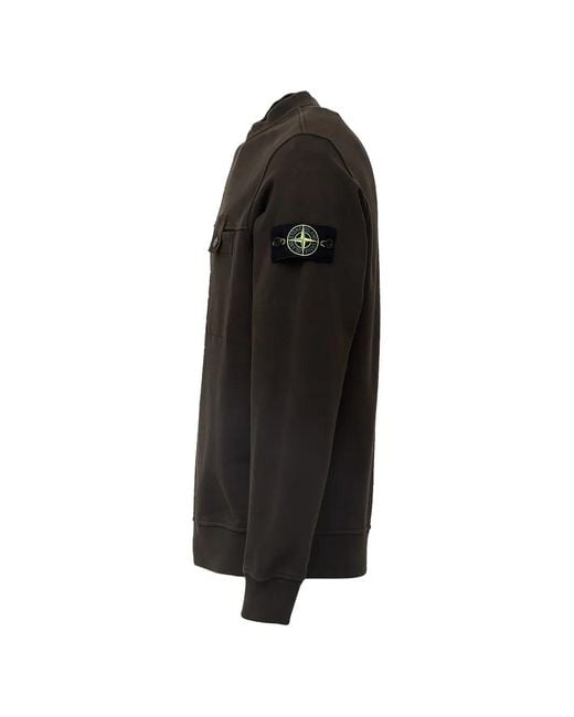 Stone Island Black Button-Pocket Logo-Patch Sweater for men