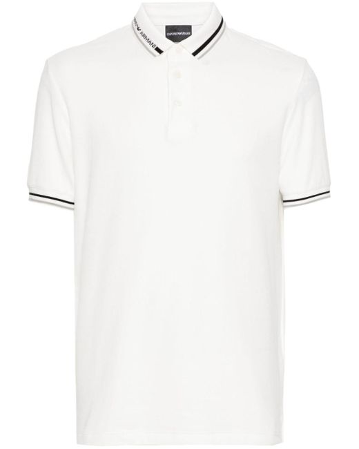 Emporio Armani Langarmshirt mit Logo-Print in White für Herren