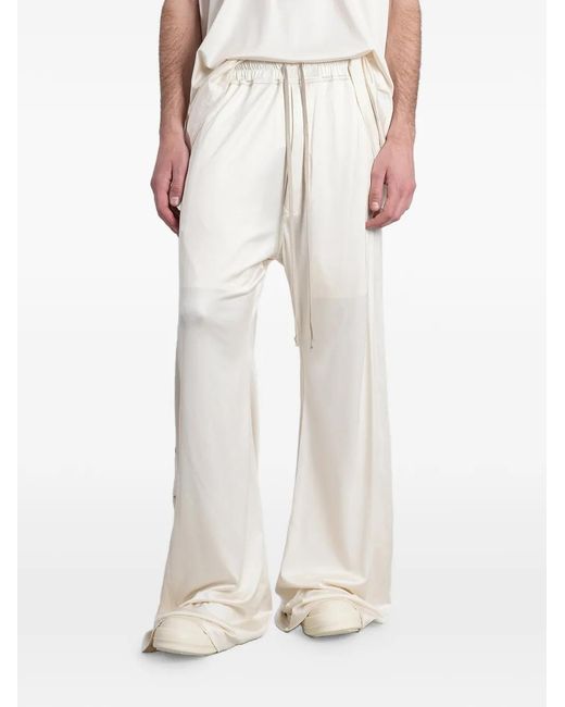 Rick Owens White Press-Stud Drawstring Trousers for men