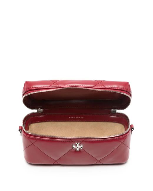 Tory Burch Red Kira Quilted-Pattern Tote Bag