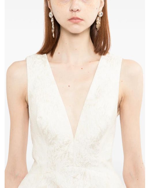 Saiid Kobeisy White Brocade Dress